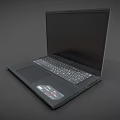 Black Open Portable Laptop With Modern Screen And Full Size Keyboard 3d model