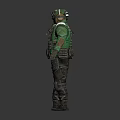Tactical 3D Characters in Green Uniforms with Backpacks and Protective Gear Dual Views