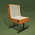 Modern Wooden Frame Dining Chair With Mesh Backrest And Metal Legs Design