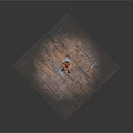 Red Haired Woman With Tattoos Sitting On Metal Box On Wooden Floor