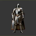 Medieval Metal Full Body Armor With Helmet Chest Plate And Red Cape