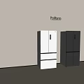 Poliform Modern Interior Display With White And Gray Double Door Refrigerators 3d model
