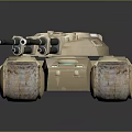 Futuristic Tank With Double Cannons And Tracks