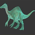 Realistic Colorful Sailback Dinosaur 3D Model in Standing Pose with Detailed Textures