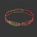 Exquisite Golden Leaf Shaped Circular Jewelry Design With Intricate Decorative Details