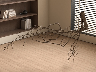 modern dry branch art installation 3d model