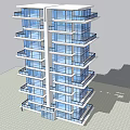 Modern High Rise Apartment Building with Glass Curtain Walls and Balconies Exterior Design