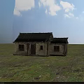 Traditional Ancient Chinese Building with Tiled Roof Wooden Doors and Brick Walls