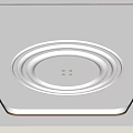 White Ceiling Design With Circular Decorative Multi Layer Lines And Recessed Lights