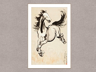 New Chinese Animal Painting Xu Beihong Running Horse 3d model