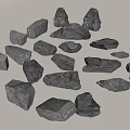 Landscape stone block 3d model