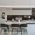 Modern Living and Dining Area Interior With Open Layout Sofa Coffee Table Staircase And Plants