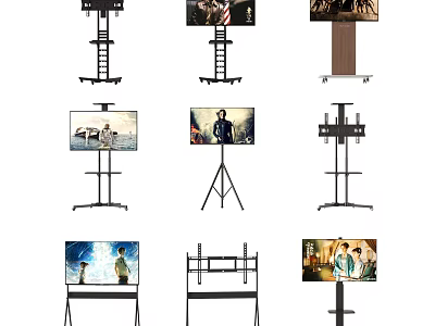 TV Stands with Mobile Tripod and Floor Mount Display Designs 3d model