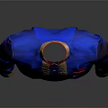 Blue Traditional Robe With Golden Decorations Red Lining And Pocket Detail