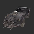 Rustic Modified Car With Exposed Engine Stripes And Custom Front Bumper