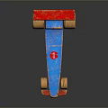 Handmade Blue Toy Car With Red Spoiler Decorative Logo And Wheels