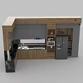 Modern Kitchen Interior Design With Wooden Cabinets Marble Island And Wine Rack
