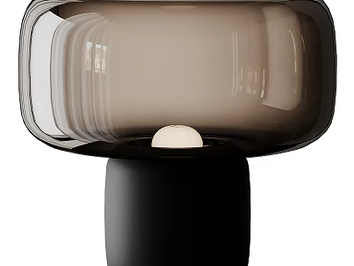 Modern Glass Shade Table Lamp With Black Base And Minimalist Design 3d model