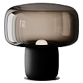 Modern Glass Shade Table Lamp With Black Base And Minimalist Design