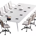 Conference table and chair combination 3d model