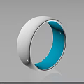 Stylish Minimalist White Ring With Blue Inner Design For Fashion Wear