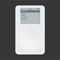 Sleek White Modern Digital Music Player With Screen Showing Menu Options And Circular Control Button 3d model