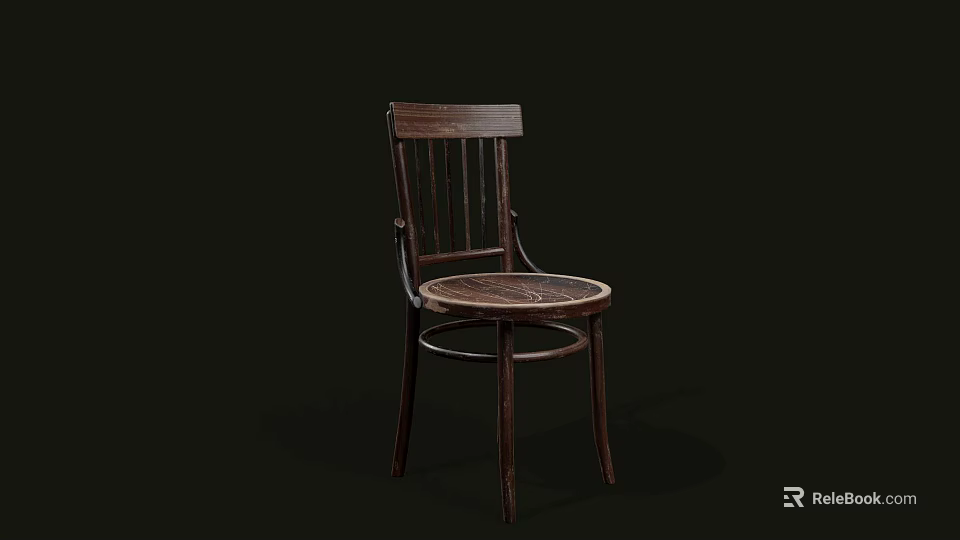 Vintage Wooden Leisure Chair with Cane Seat and Classic Backrest Design for Cozy Indoor Spaces 3d model 