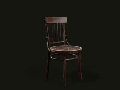 Vintage Wooden Leisure Chair with Cane Seat and Classic Backrest Design for Cozy Indoor Spaces 3d model
