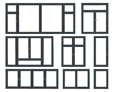 Modern casement window aluminum alloy window building window 3d model