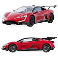 Red Sports Car With Sleek Aerodynamic Design And Stylish Look