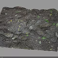 Rocky Terrain With Rough Surface Green Gray Spots And Natural Geological Textures