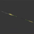 Decorative Fantasy Spear Weapon With Golden Dragon Design Black Green Shaft And Ornate Head