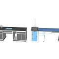 Laboratory Workbenches With Sinks Cabinets In Different Color Designs 3d model