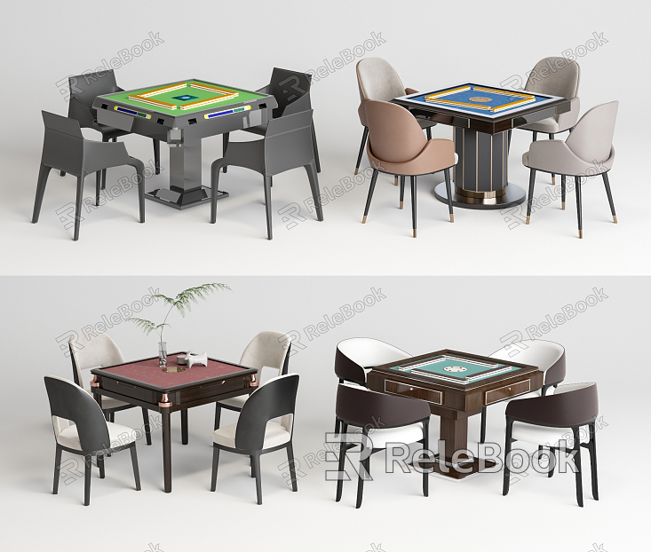 Modern Mahjong Table and Chair Mahjong Table Chess and Card Table model