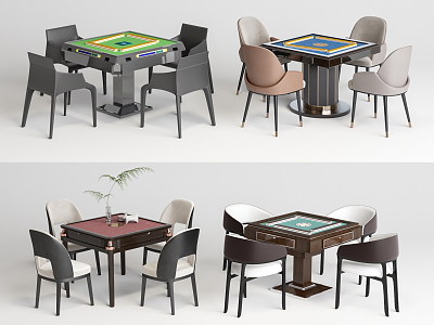 Modern Mahjong Table and Chair Mahjong Table Chess and Card Table model