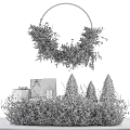 Christmas Decorative Ornament Set with Wreath Small Trees Gift Boxes and Happy Holidays Card