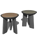 Modern stool low stool corner table 3d model