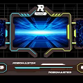 Robomaster Advanced Tech Interface With Blue Glowing Screen Digital Elements And Geometric Design