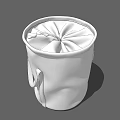 White Fabric Storage Basket With Foldable Top And Side Handles For Organizing