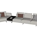 Modern Sectional Multi Seat Sofa With Soft Cushions And Neutral Tones 3d model
