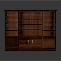 Classic Wooden Bookcase With Multiple Open Shelves And Bottom Storage Cabinets for Home