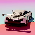 Stylish White Sports Racing Car With Sleek Aerodynamic Design And Rear Spoiler