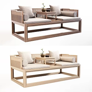 New Chinese-style Lohan Bed 3d model