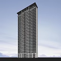 Modern High Rise Apartment Tower With Glass Windows And Contemporary Exterior Design
