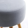 Modern Gray And Yellow Stools With Upholstered Seats And Wooden Legs