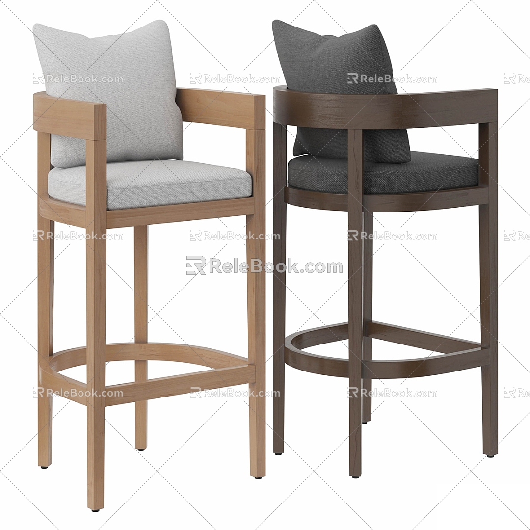 RH Balmain Outdoor Bar Chair 3d model