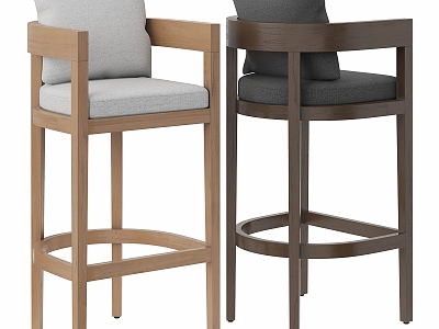 RH Balmain Outdoor Bar Chair 3d model