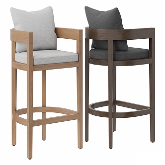 RH Balmain Outdoor Bar Chair 3d model