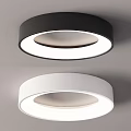 Modern Minimalist Round Ceiling Lights Black And White With Ring Shaped Light Design 3d model