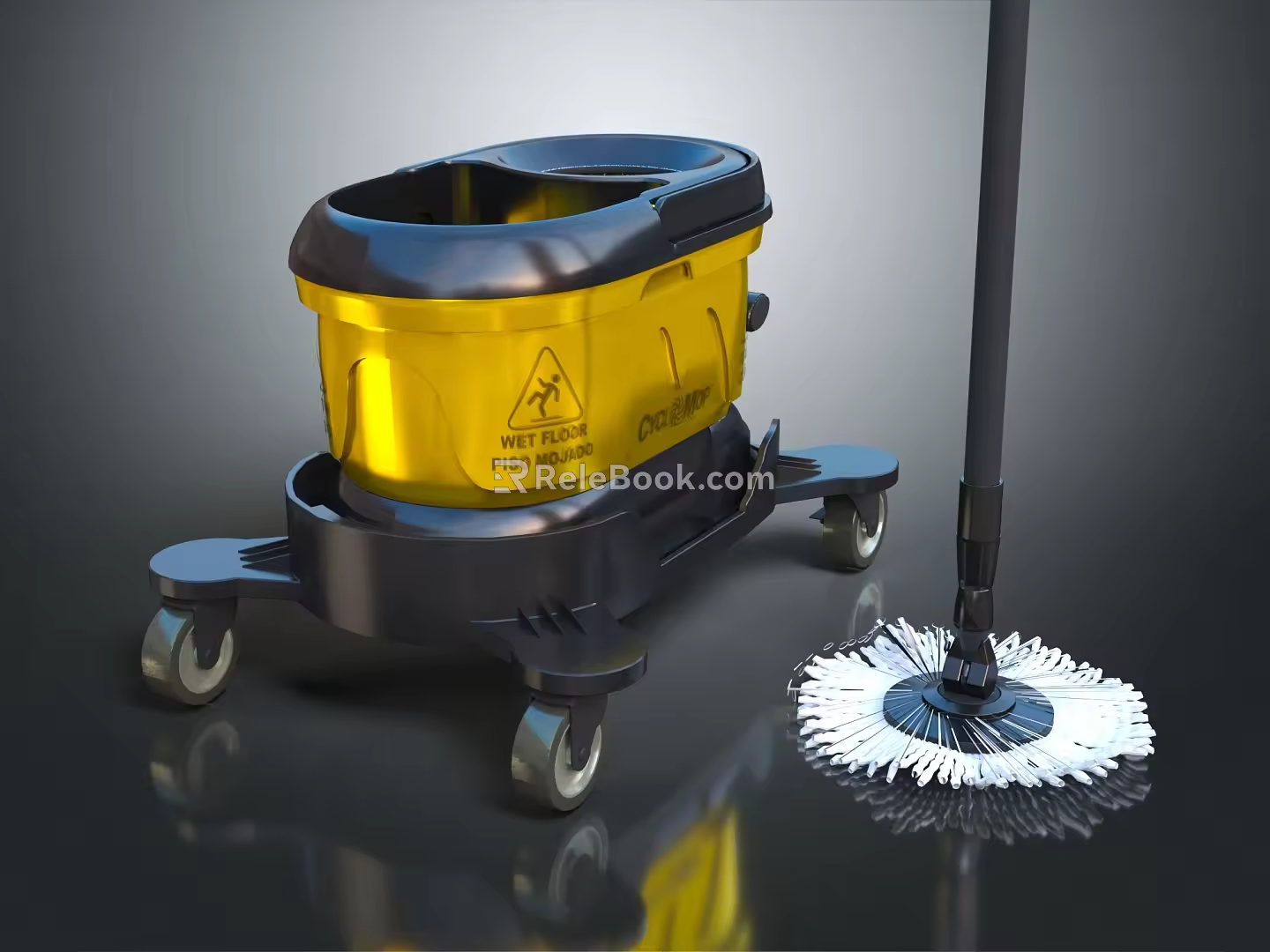 Modern mop bucket mop automatic drying mop bucket 3d model